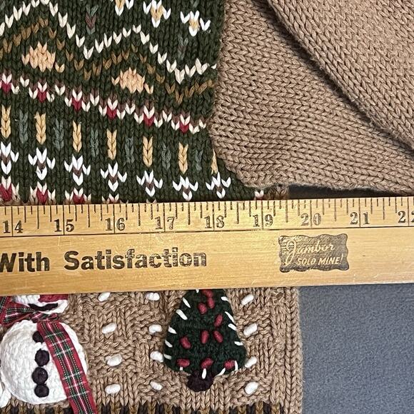Samantha Taylor Cardigan Sweater Sz L Cottagecore Snowman Winter Holiday VTG - Picture 9 of 9